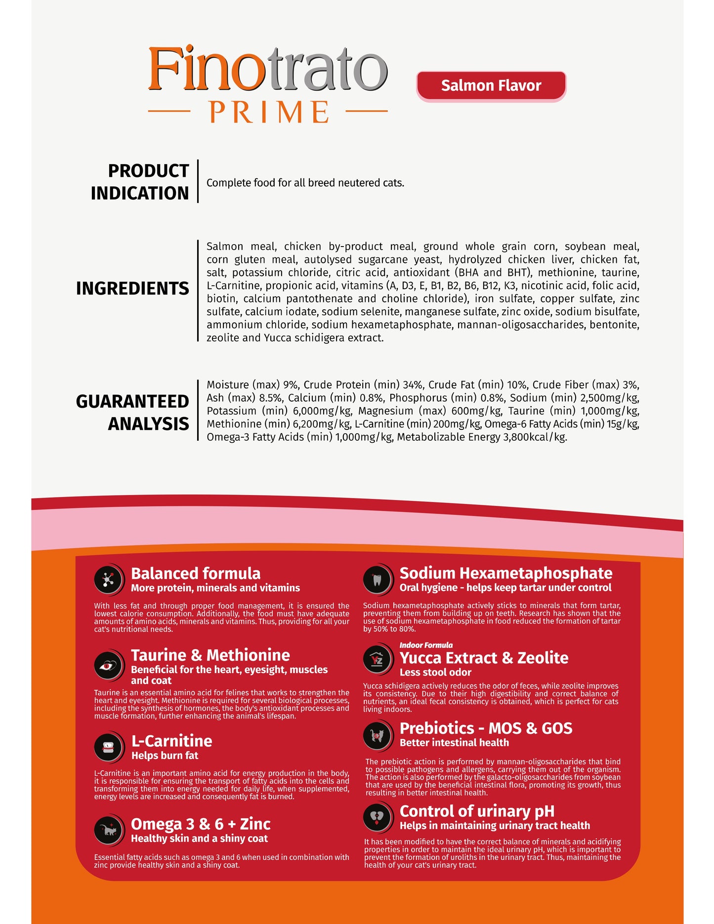 Finotrato Prime Salmon Neutered Cats 10.1KG