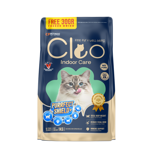 Cleo Indoor Care Cat Food 1kg | Reduce Odor | Hunger Fixer UAE