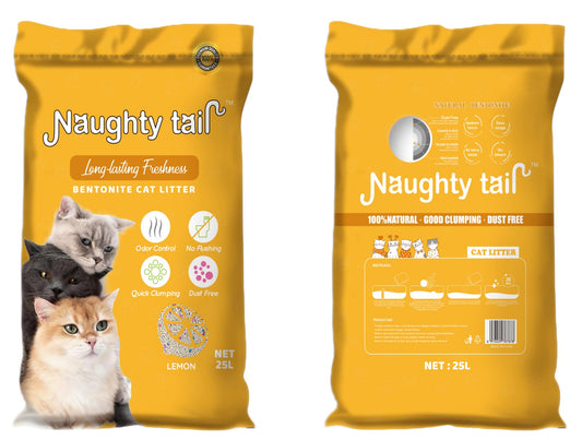 NAUGHTY TAIL Clumping Cat Litter - Lemon Scent