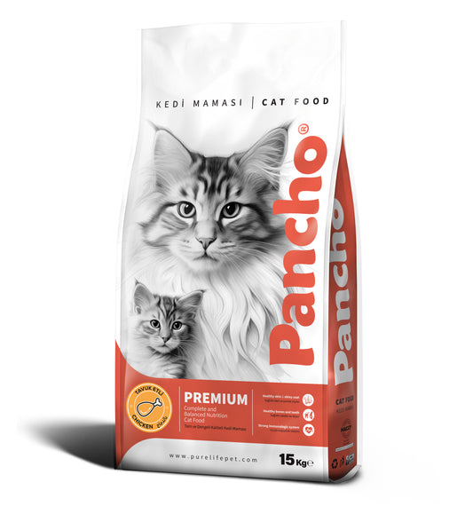 PANCHO Cat food 15 KG - Chicken Flavor For(1+ Years)