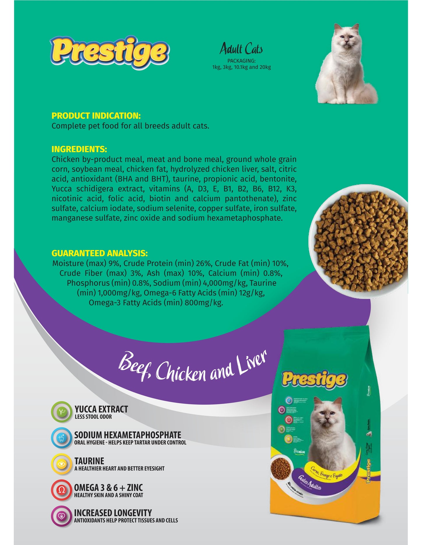 Prestige Dry Cat Food For (1+ Years)