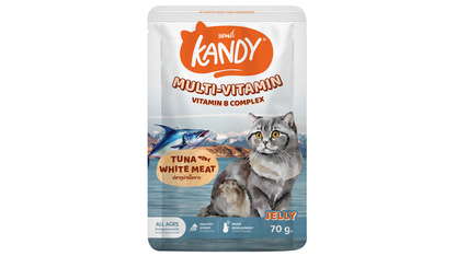 Kandy Multi Vitamins Cat Wet Food Tuna 70g | Vitamin Enrihed Wet cat Food in Jelly | Premium Cat Wet Food UAE free Delivery