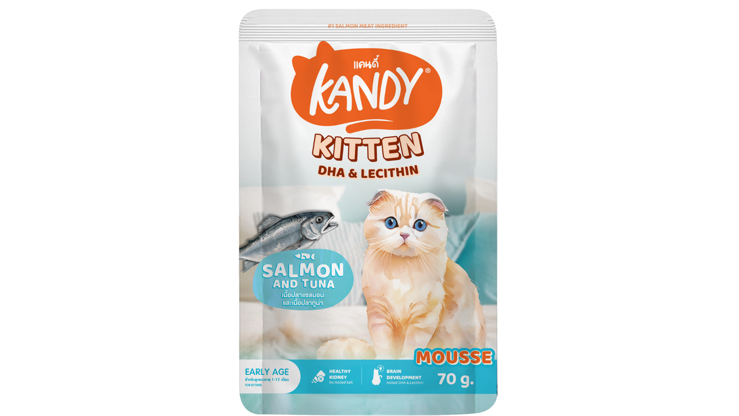 Kandy indoor kitten formula wet food salmon tuna 70gm | kitten mousse wet food | Premium kitten food UAE free delivery