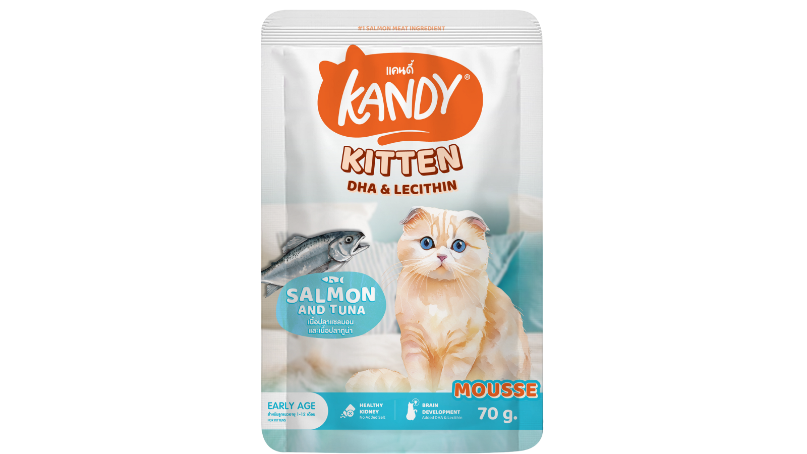 Kandy indoor kitten formula wet food salmon tuna 70gm | kitten mousse wet food | Premium kitten food UAE free delivery