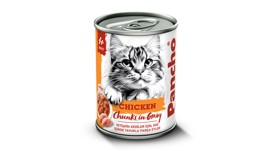 Pancho Wet Cat Food Chicken Chunks in Gravy 400gm By hunger Fixer