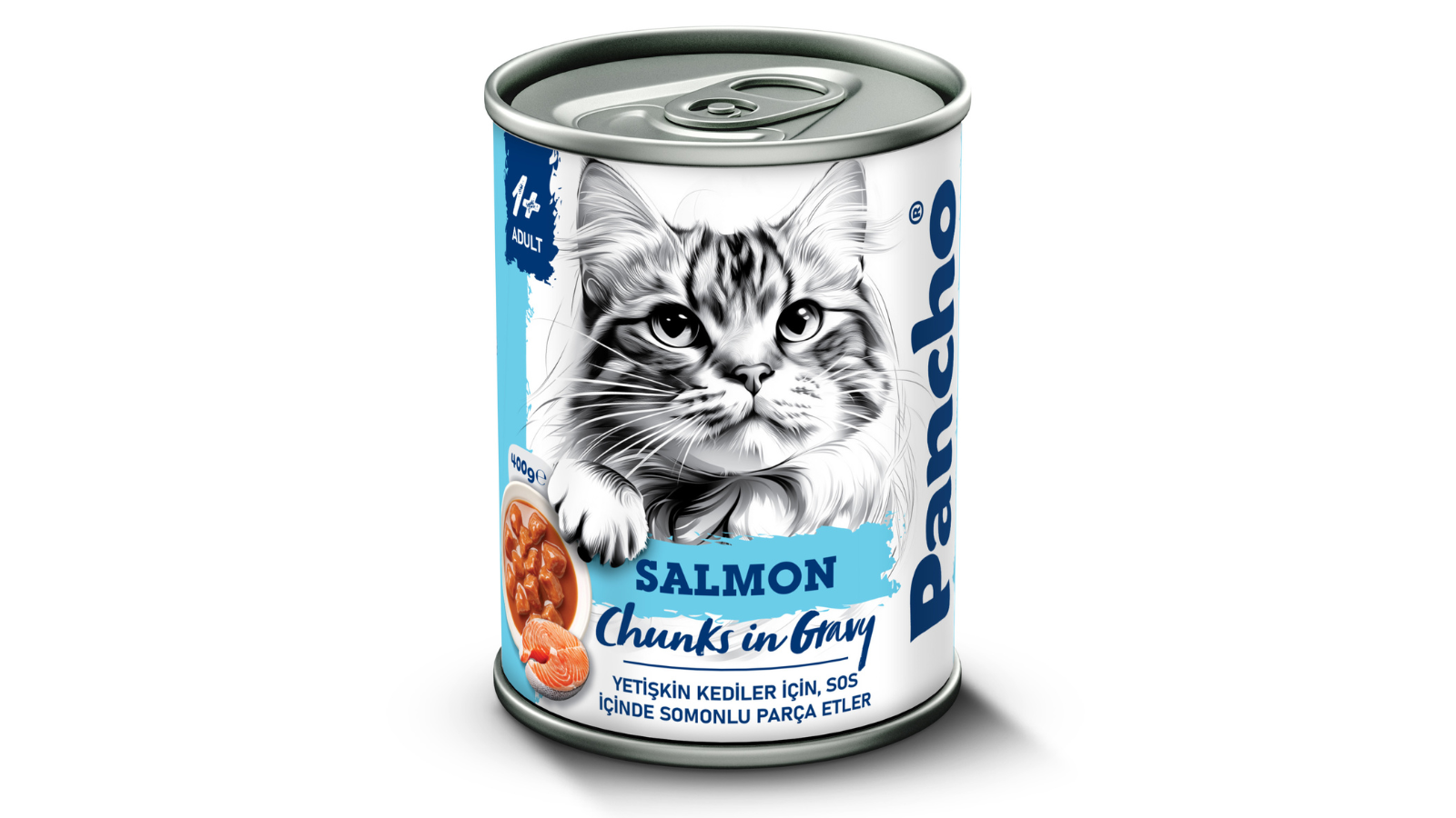 Pancho Wet Cat Food Salmon Chunks in Gravy 400gm By hunger Fixer