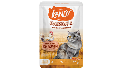 kandy hairball control cat wet food tuna chicken 70gm | hairball care wet cat food in jelly | premium cat wet food UAE free delivery