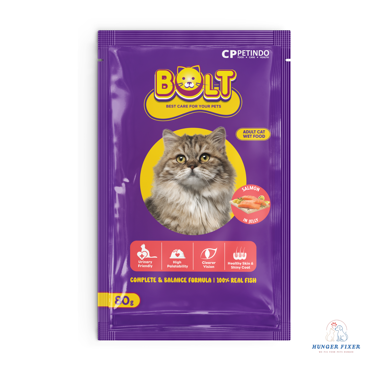 Bolt Wet Cat Food Salmon 80 gm By HungerFixer
