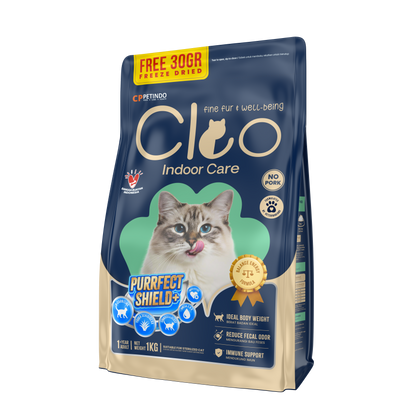 Cleo Indoor Care Cat Food 1kg | Reduce Odor | Hunger Fixer UAE