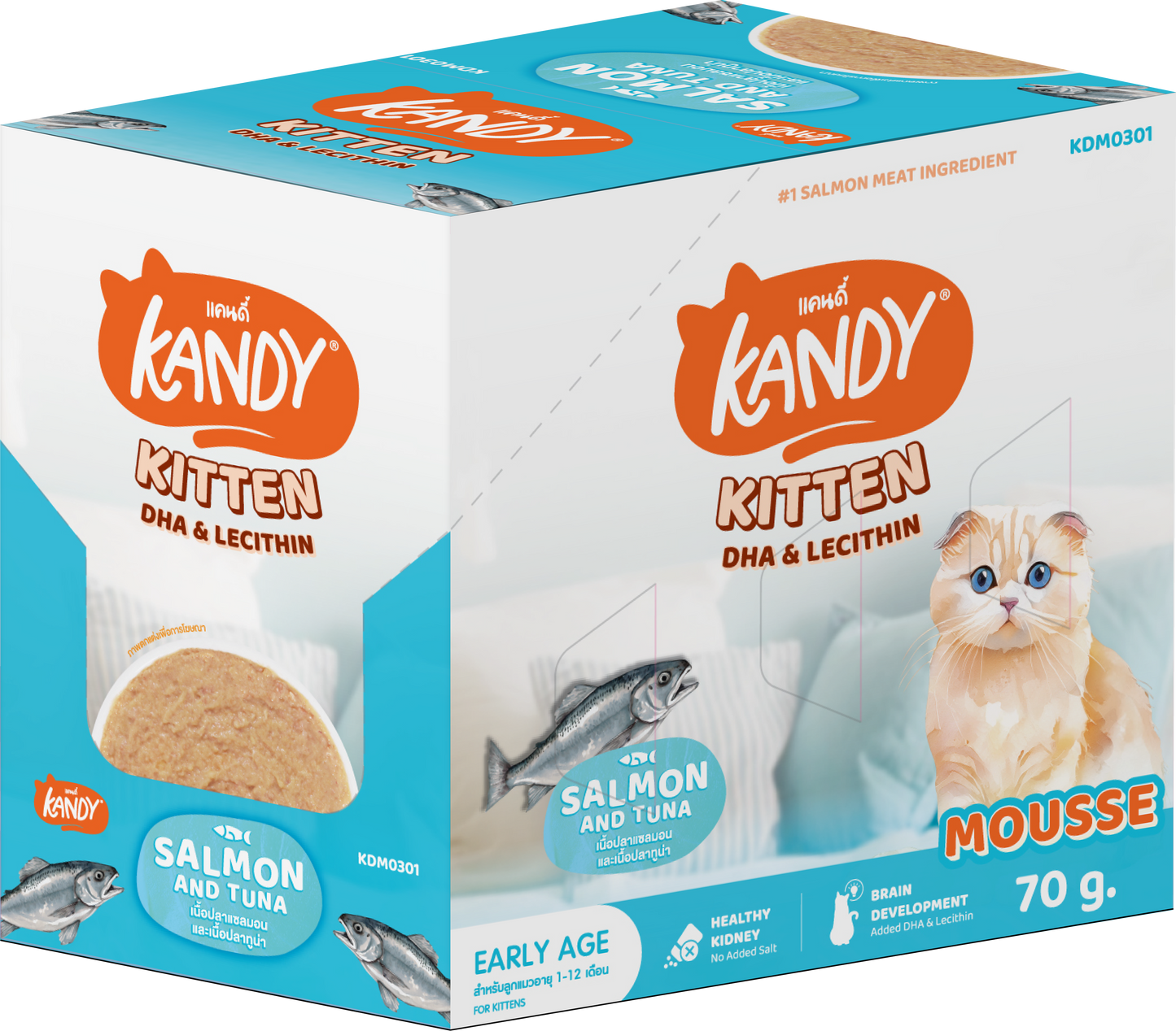 Kandy Indoor Kitten Formula Cat Wet Food 70gm Salmon & Tuna Mousse