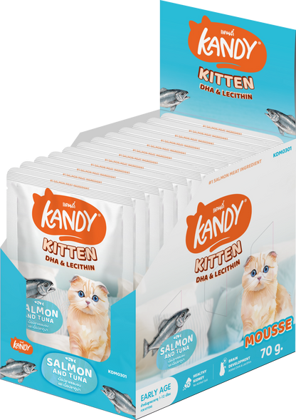 Kandy indoor kitten formula wet food salmon tuna 70gm | kitten mousse wet food | Premium kitten food UAE free delivery