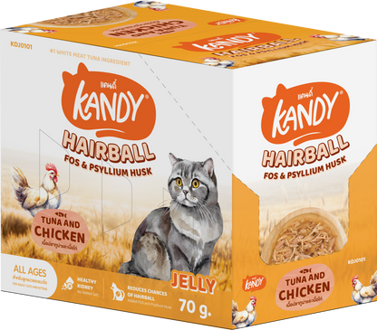 kandy hairball control cat wet food tuna chicken 70gm | hairball care wet cat food in jelly | premium cat wet food UAE free delivery