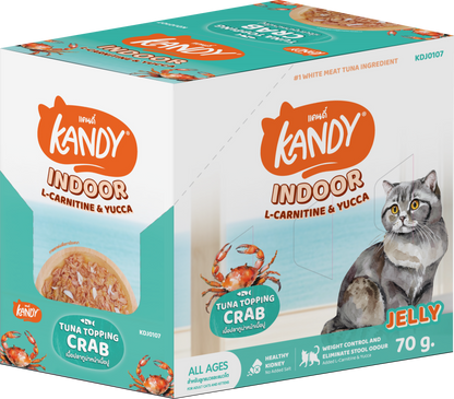 Kandy Indoor Formula Cat Wet Food 70gm Tuna & Crab In Jelly