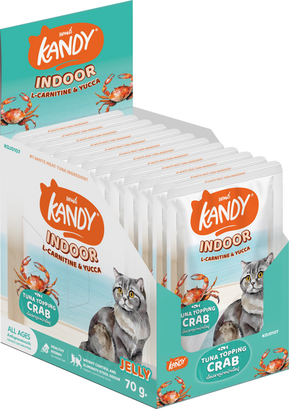 Kandy Indoor Formula Cat Wet Food 70gm Tuna & Crab In Jelly