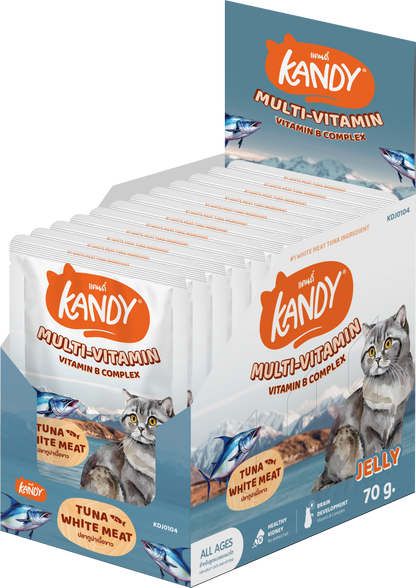 Kandy Multi Vitamins Cat Wet Food Tuna 70g | Vitamin Enrihed Wet cat Food in Jelly | Premium Cat Wet Food UAE free Delivery