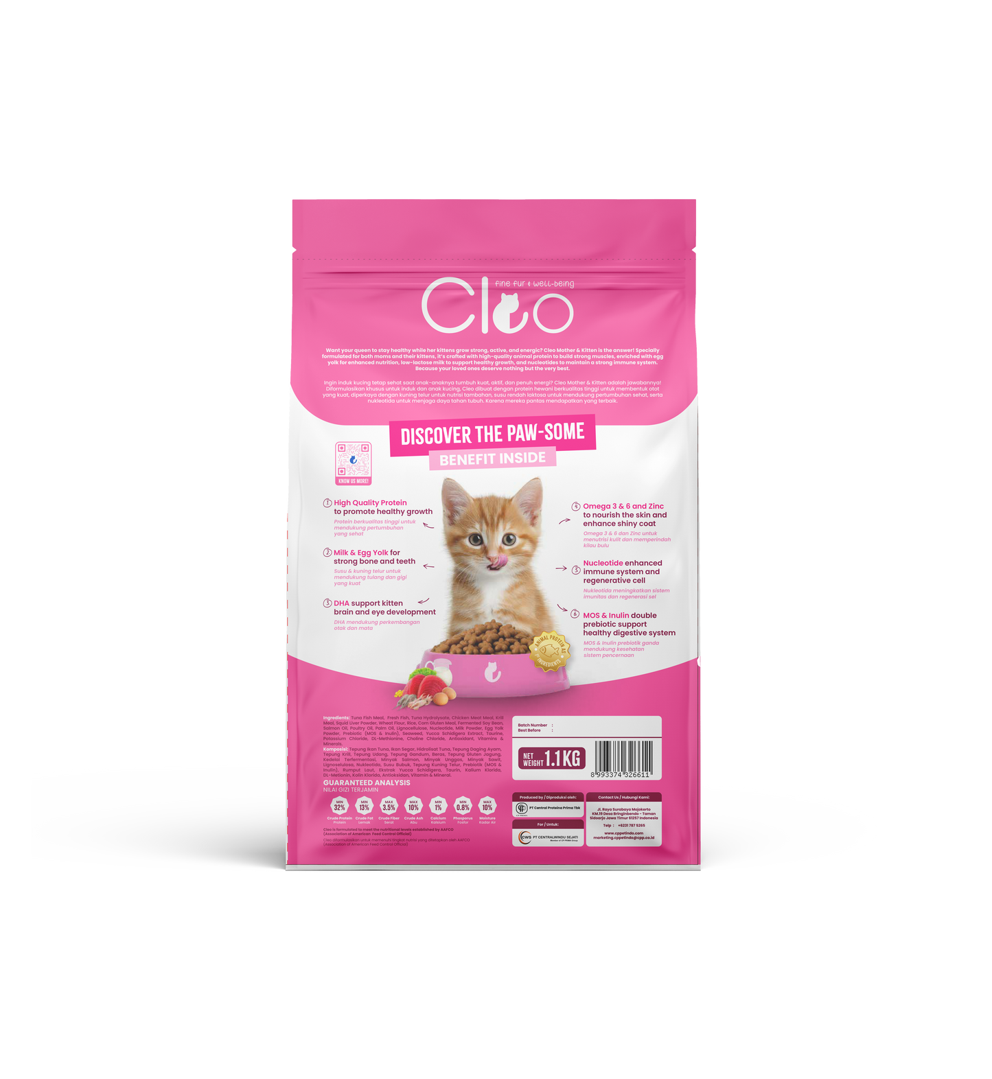 Cleo mother & kitten Dry Cat Food in UAE | Premium dry mother & kitten food 