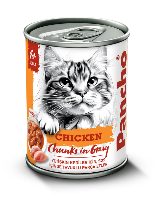PANCHO Cat Wet Food Chunks In Gravy 400GM - Chicken Flavor (For 1+ Years)