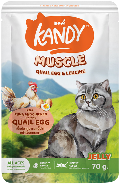 Kandy Muscle Formula Cat wet Food Tuna Chicken 70gm | High Protein Cat Wet Food In Jelly | Premium Cat Wet Food UAE Free Delivery | Hunger Fixer Cat Food UAE