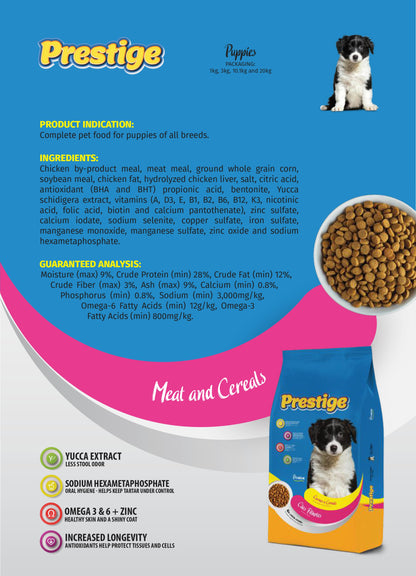 Prestige Puppy Dry Food | Hunger Fixer Pet Food Company Provide Free Deliver All Over UAE